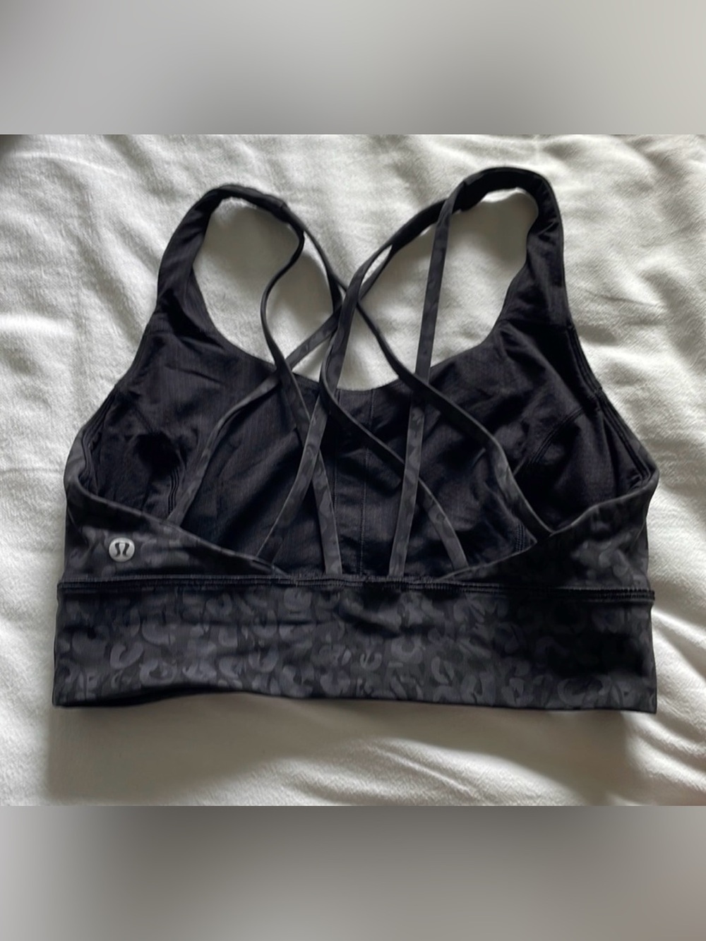 Lululemon Long Line Energy Bra - Black Leopard